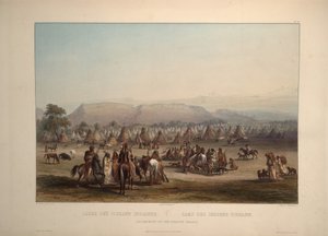 Campamento de los indios Peikann de Karl Bodmer
